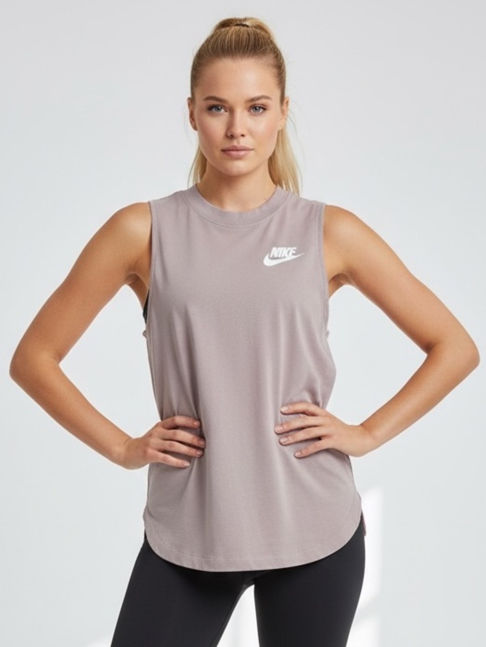 Nike Women's Sleeveless Muscle Tank Top in Dusty Mauve